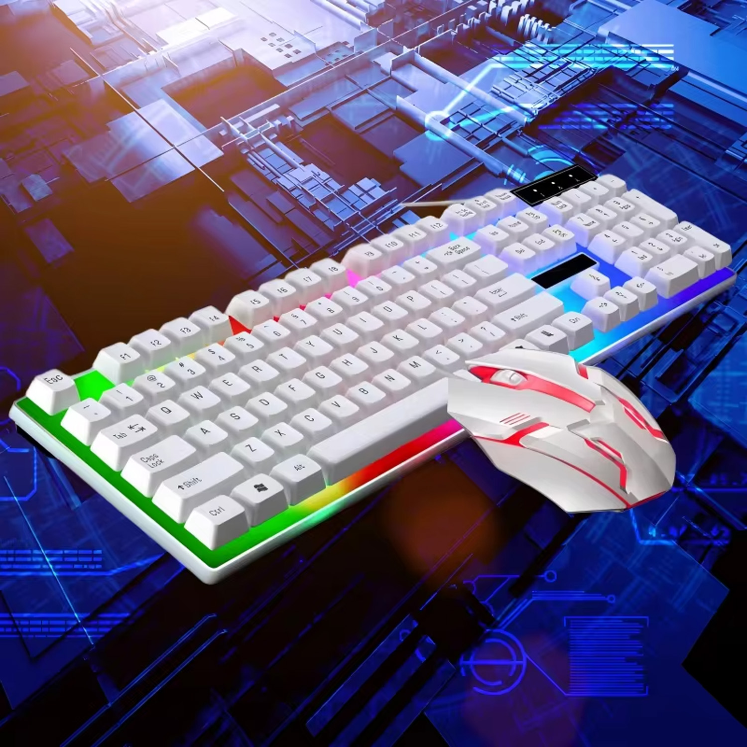 Gaming Keyboard Ergonomics - Stylish Backlight Wired Keyboard with Mouse