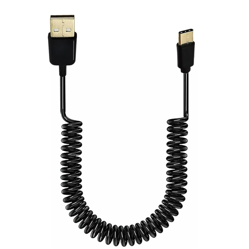 Coiled Usb Cable - USB 3.1 Type-C Male To USB