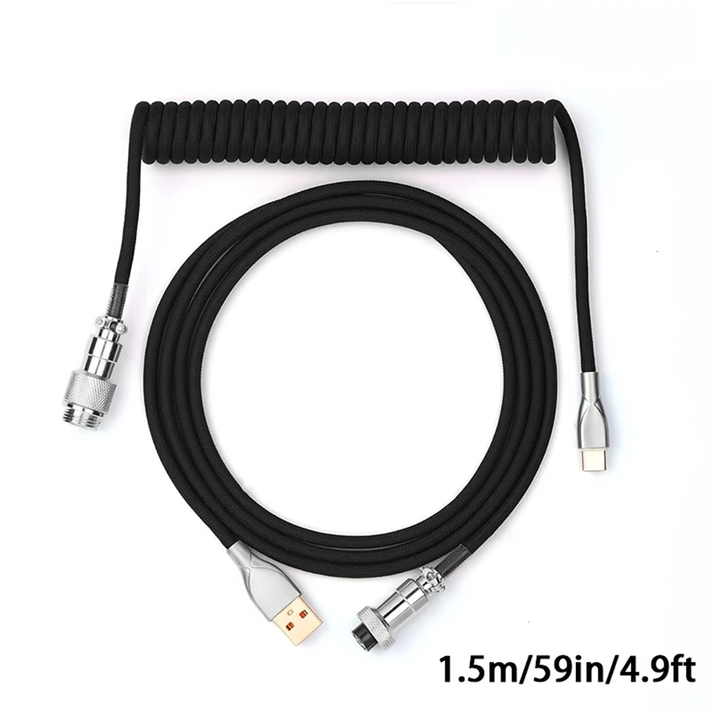 Gaming Keyboard Type C - 1.5m Coiled Keyboard Cable USB C