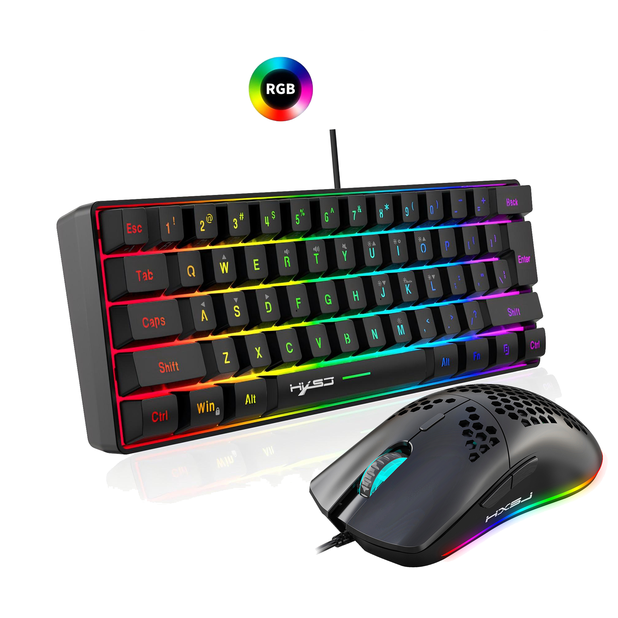 Hot selling HXSJ 61 keys V700  – обзор и цена Gaming Keyboard And Mouse Set