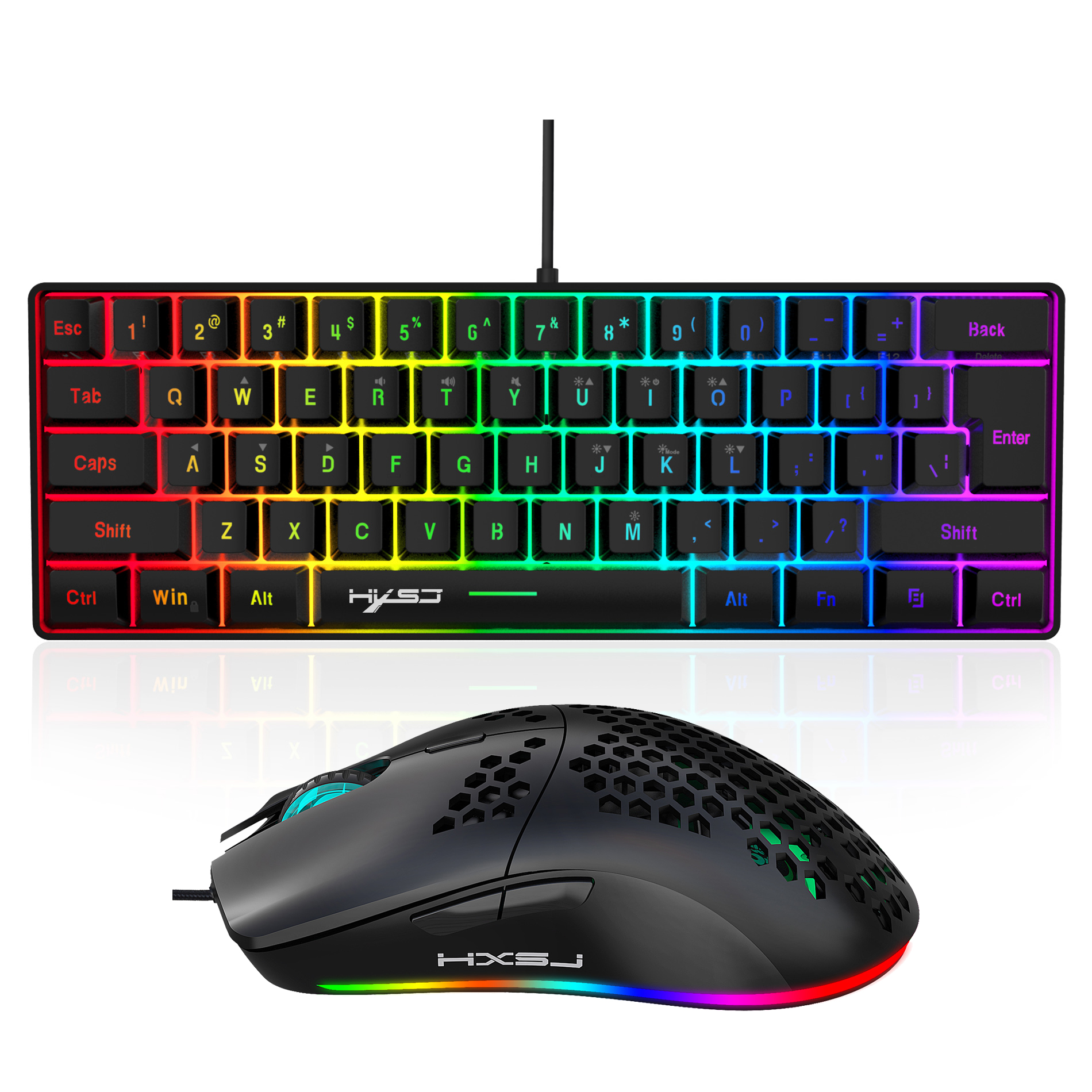Hot selling HXSJ 61 keys V700  – обзор и цена Gaming Keyboard And Mouse Set