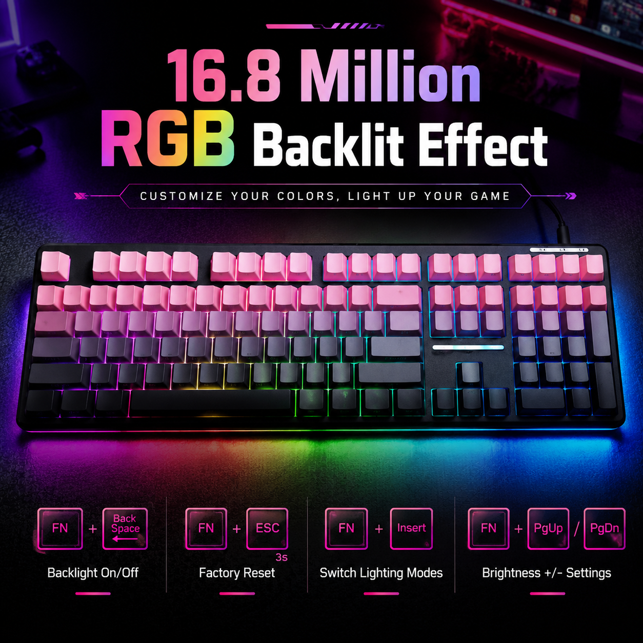 V108 Bluetooth Keyboard  Wired – обзор и цена Gaming Keyboard No Noise