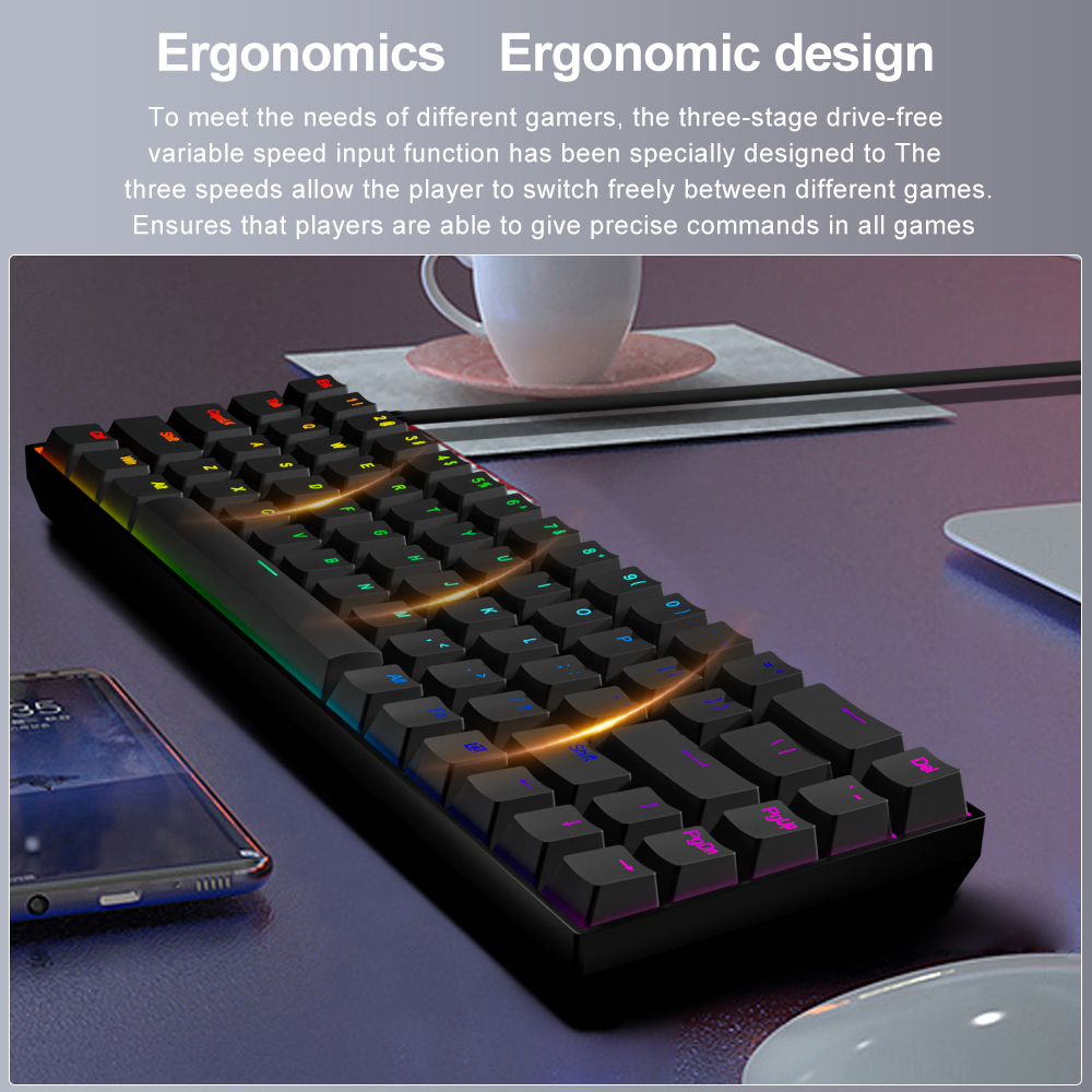 E-YOOSO Z686 RGB USB 60% Mini  – обзор и цена Gaming Keyboard E Yooso