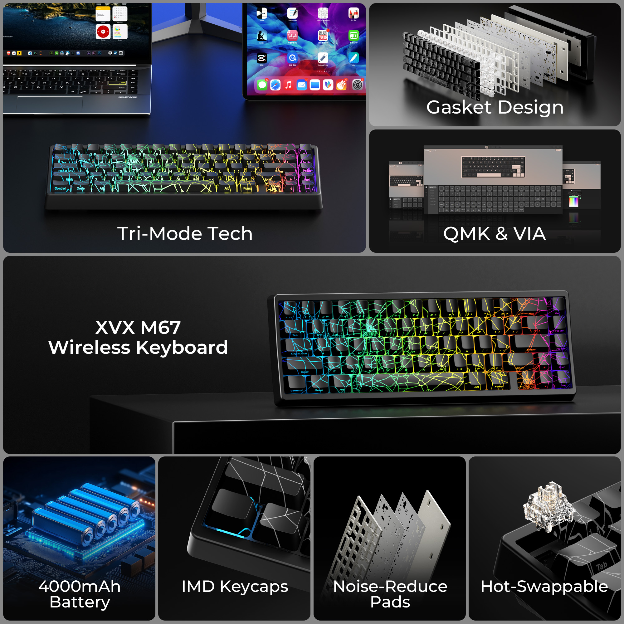 XVX M67 60% Percent Keyboard W – обзор и цена Gaming Keyboard Thocky