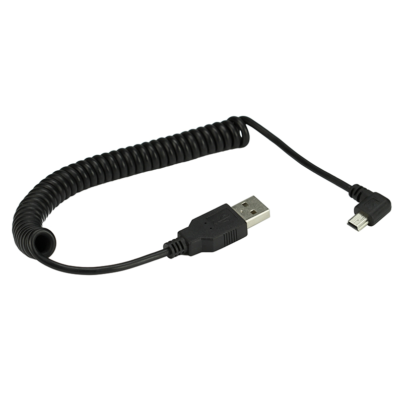 Spring Coiled  Mini USB 5Pin   – обзор и цена Coiled Usb Cable