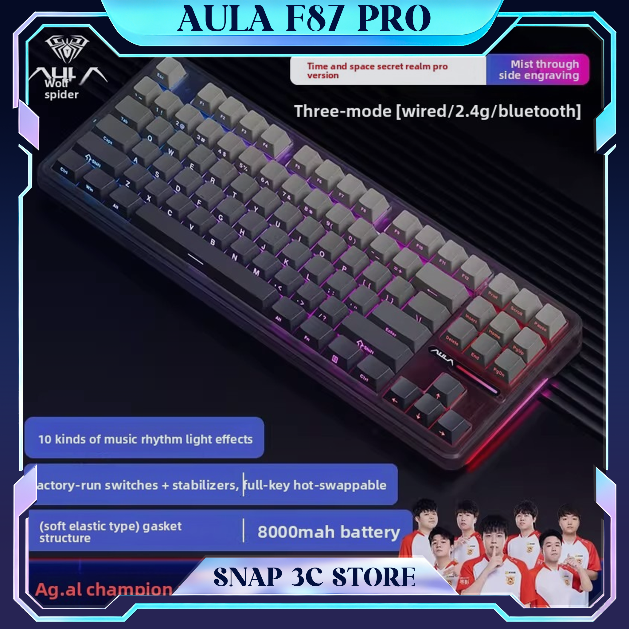 AULA F87 Pro Wireless Mechanic – обзор и цена Gaming Keyboard Thocky