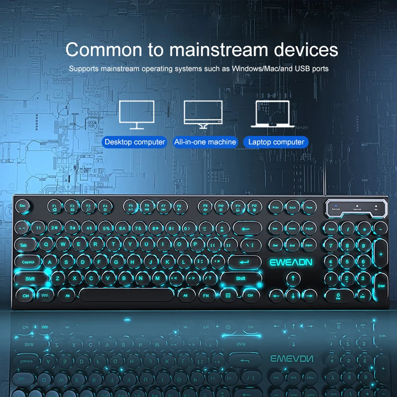 Retro Punk Mechanical Feel Key – обзор и цена Gaming Keyboard Wireless