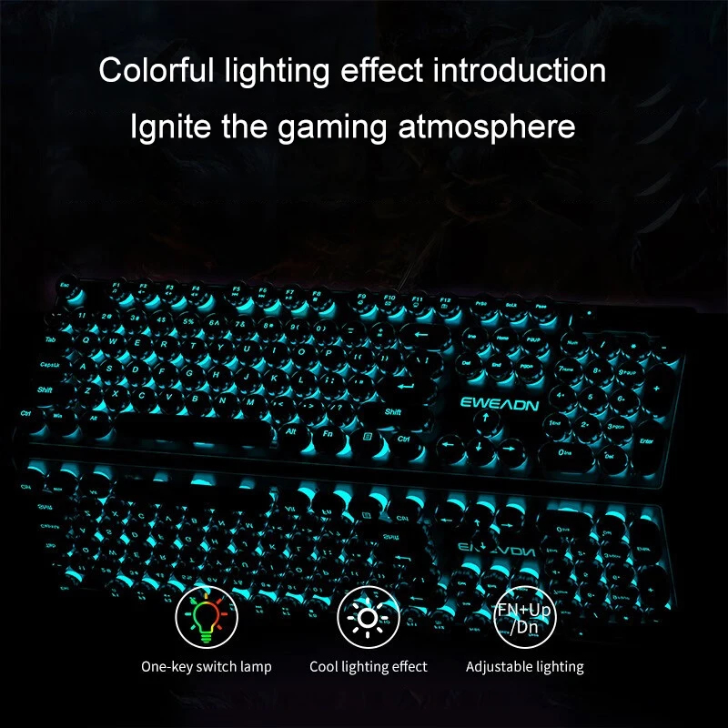 Retro Punk Mechanical Feel Key – обзор и цена Gaming Keyboard Wireless
