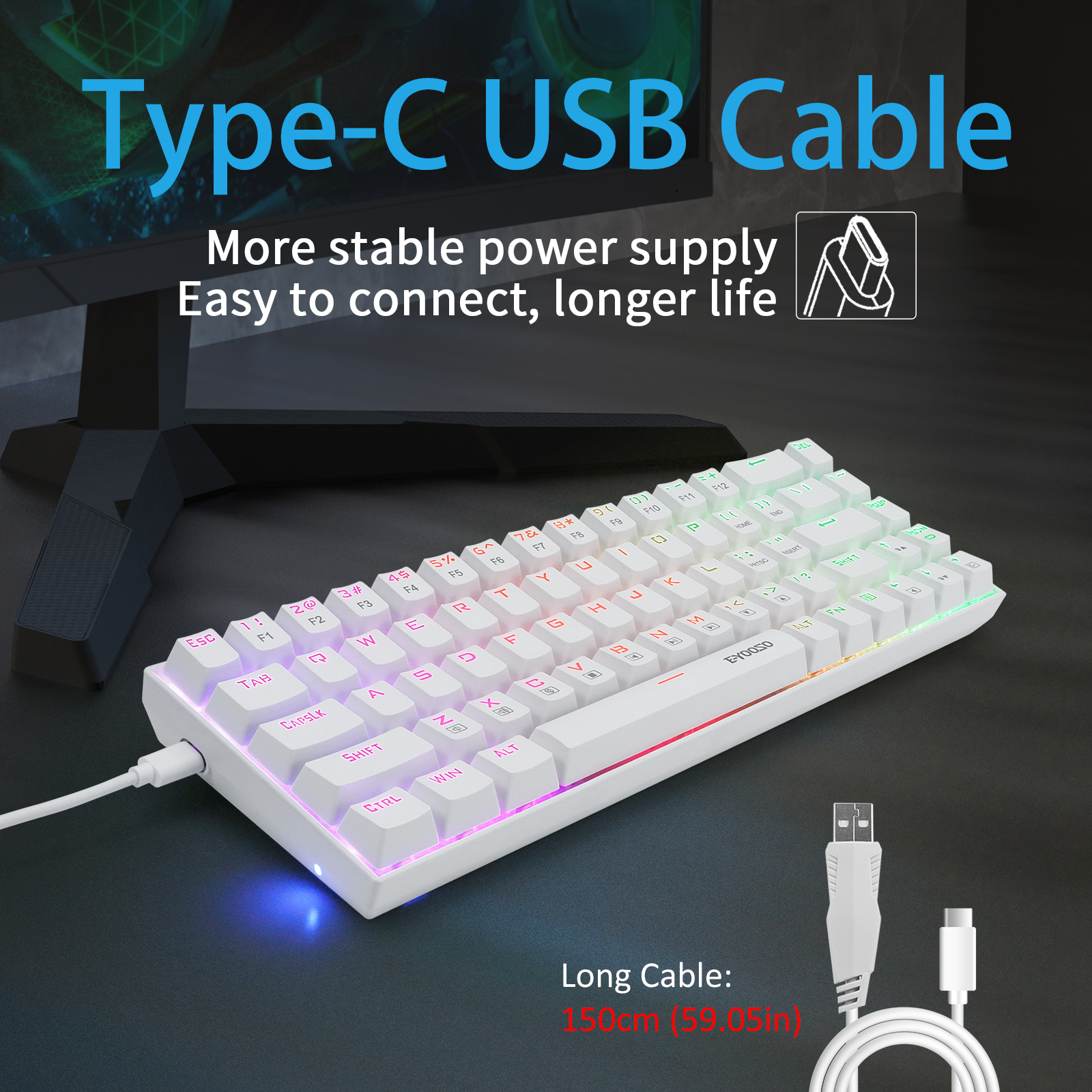 Z-686 60% Mini Mechanical Gami – обзор и цена Gaming Keyboard E Yooso