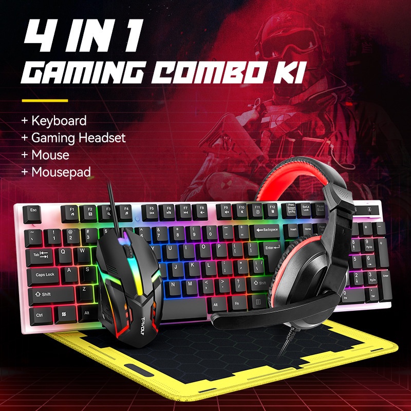 T-Wolf Tf240 4 In 1 Spanish Ga – обзор и цена Gaming Keyboard Mouse And Headset Combo