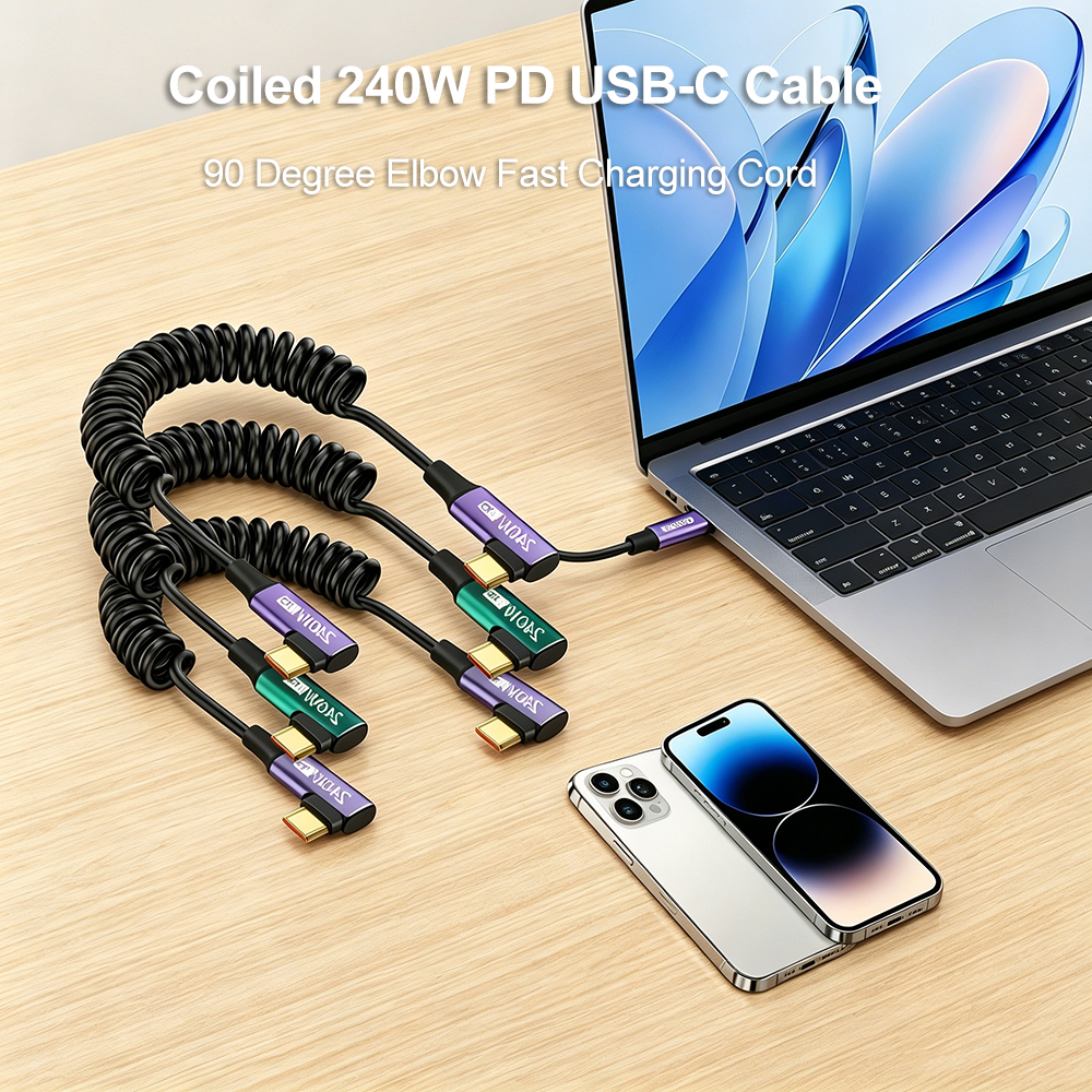 240W PD Coiled Spring Type-C C – обзор и цена Coiled Usb Cable