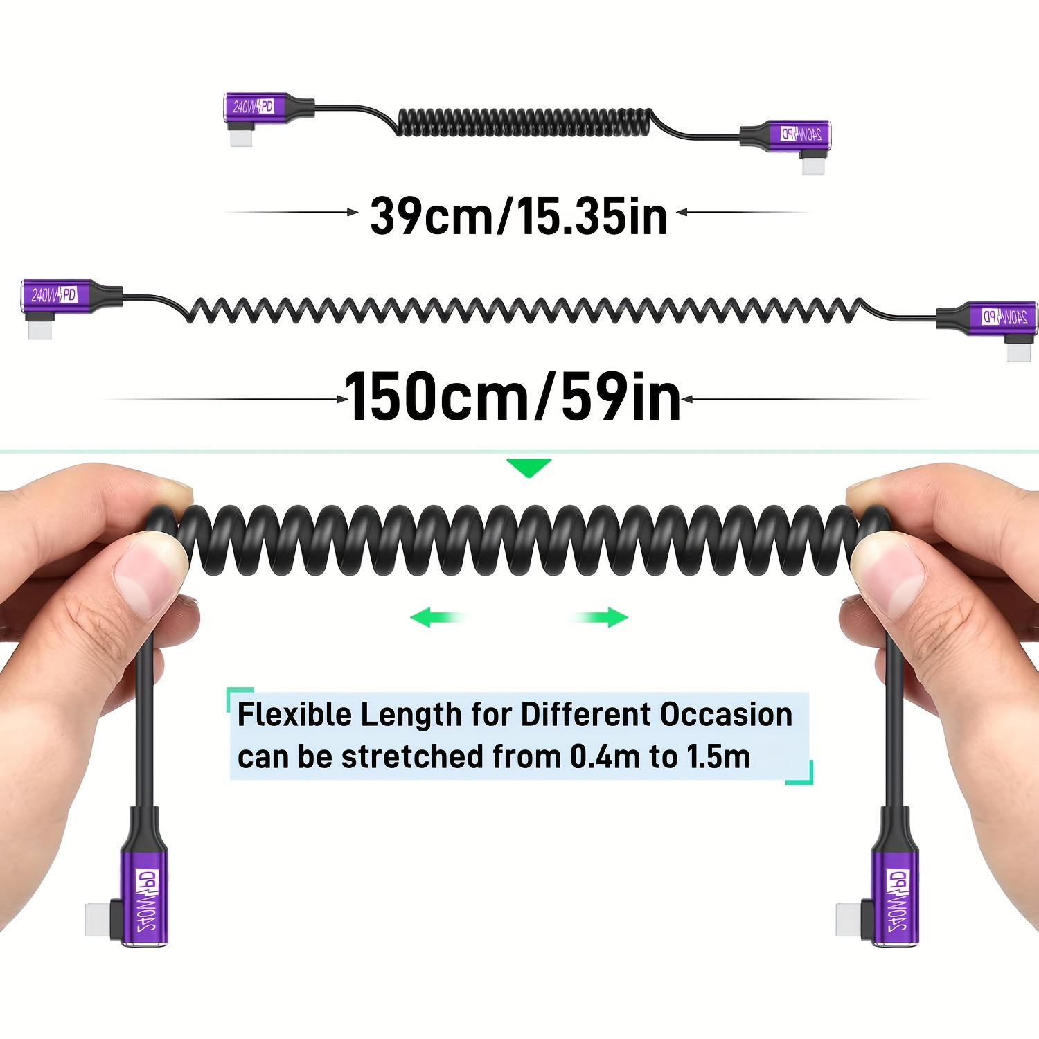 240W PD Coiled Spring Type-C C – обзор и цена Coiled Usb Cable