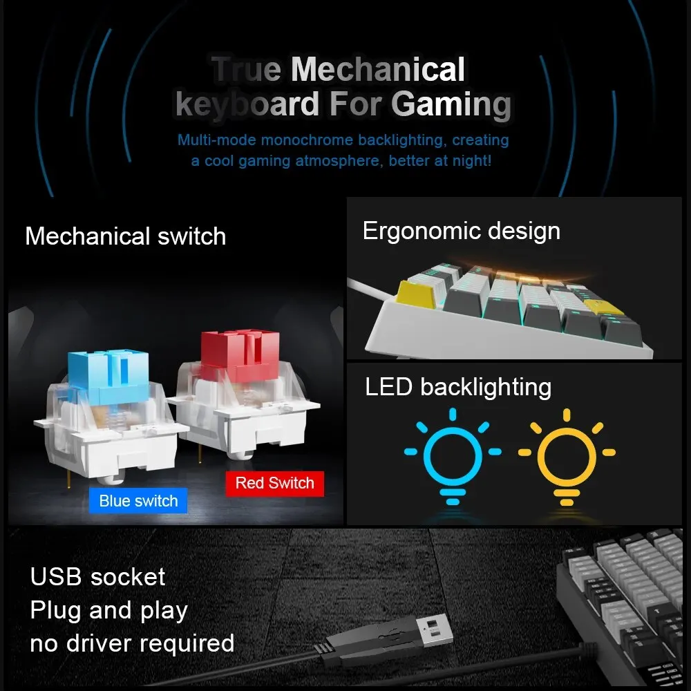 E-YOOSO Z14 USB Mechanical Gam – обзор и цена Gaming Keyboard E Yooso