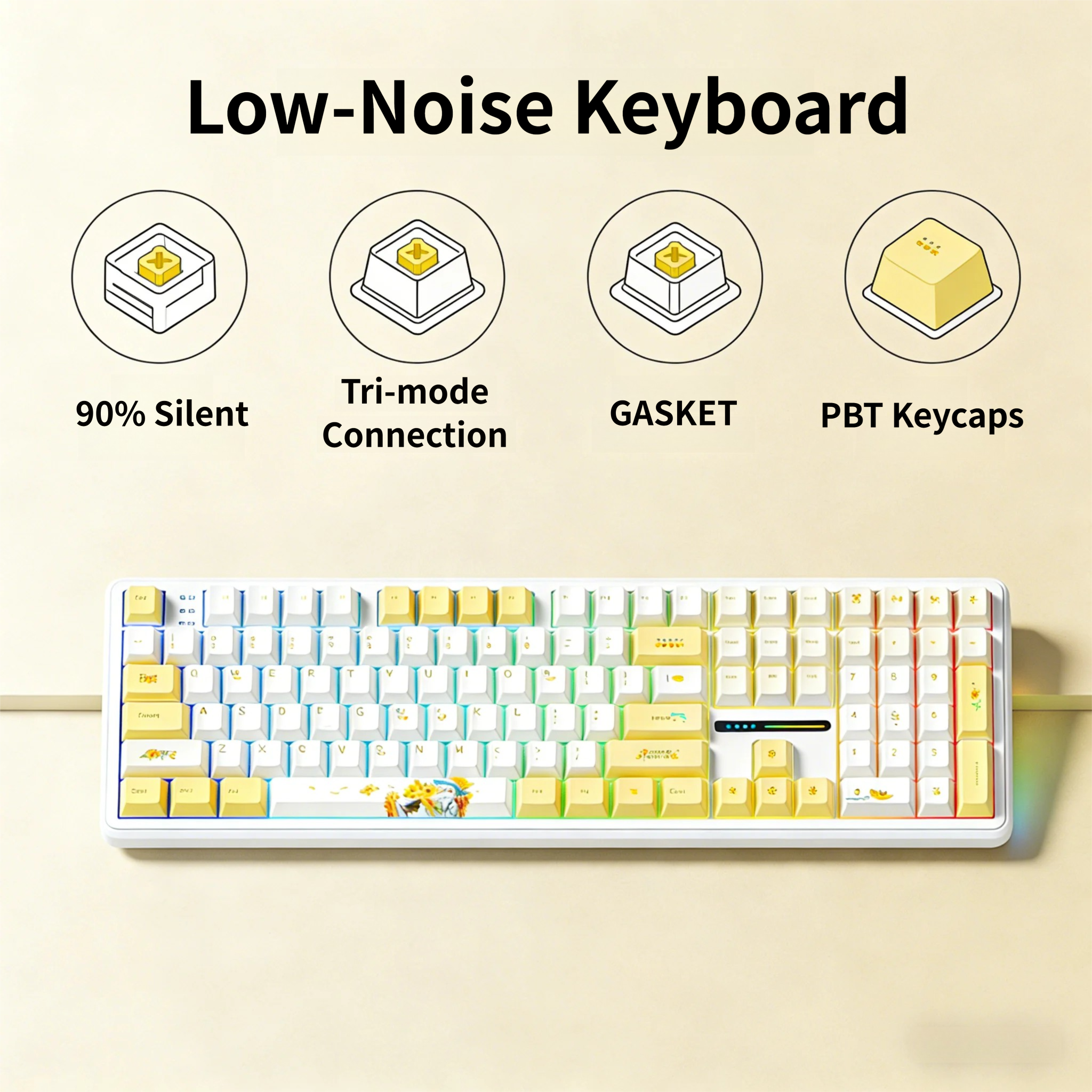 AULA F108 Wireless Keyboard Lo – обзор и цена Gaming Keyboard No Noise