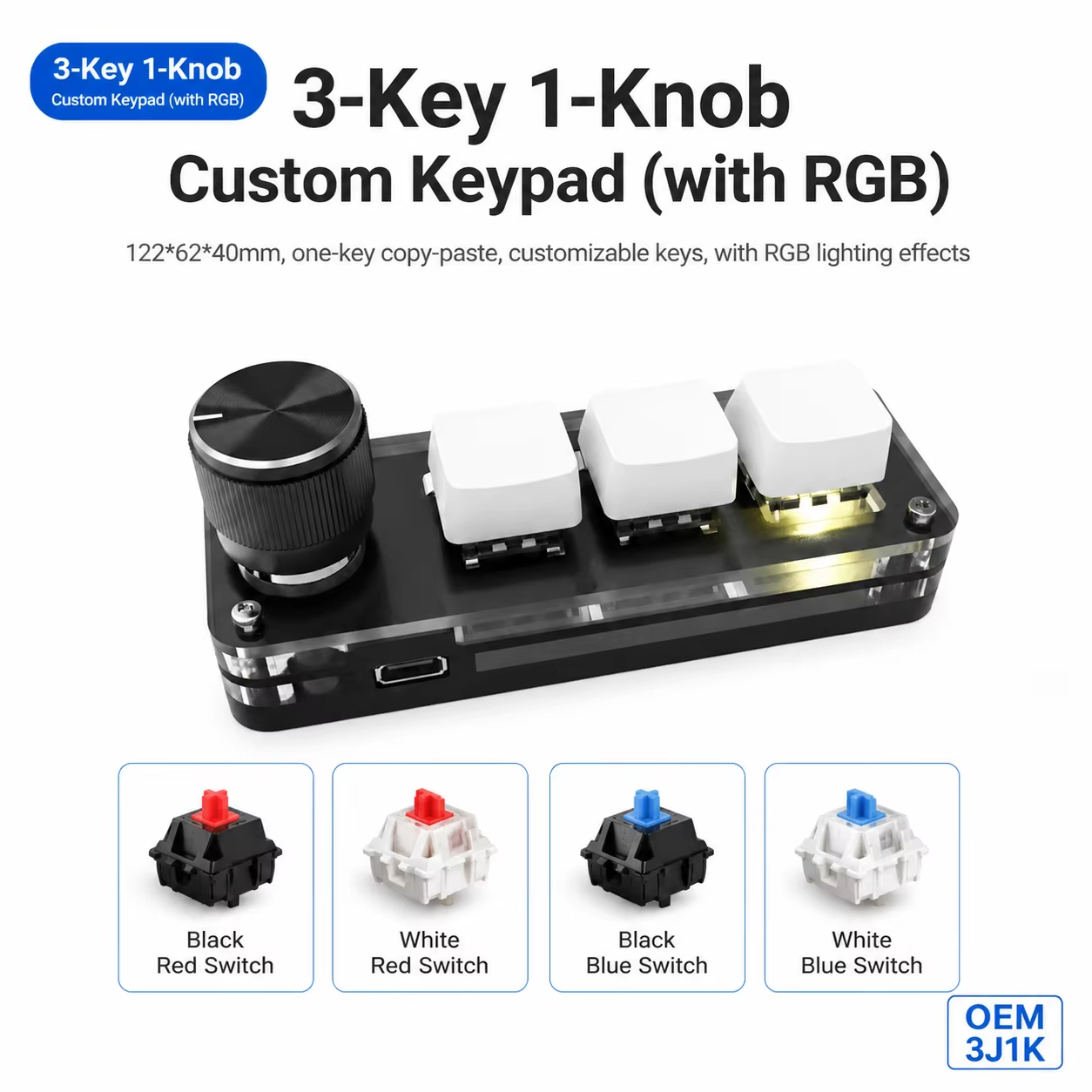 Programmable 3 Keys With Knob  – обзор и цена Gaming Keyboard Number Pad