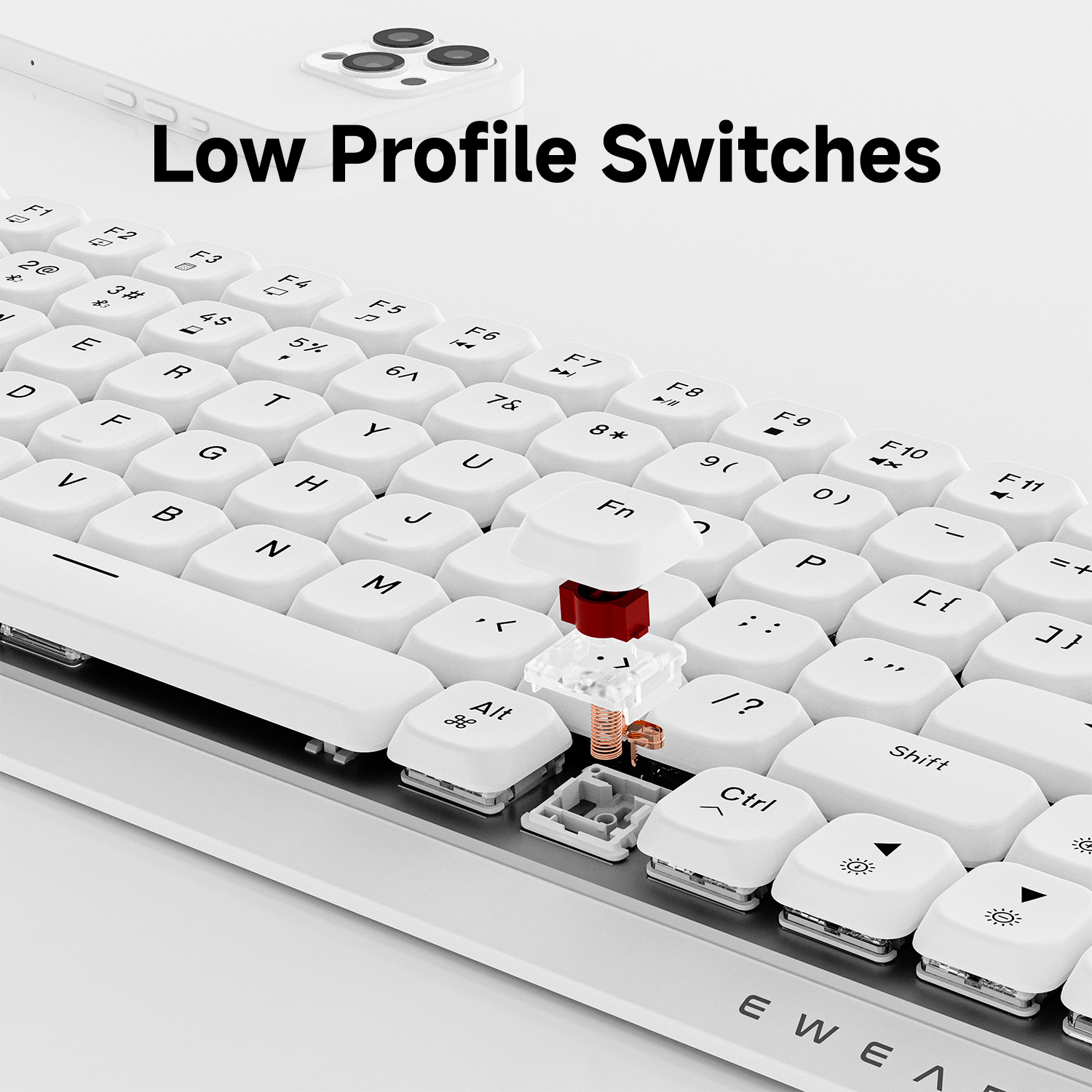 EWEADN 84 Keys Tri-Mode Low Pr – обзор и цена Gaming Keyboard Ergonomics