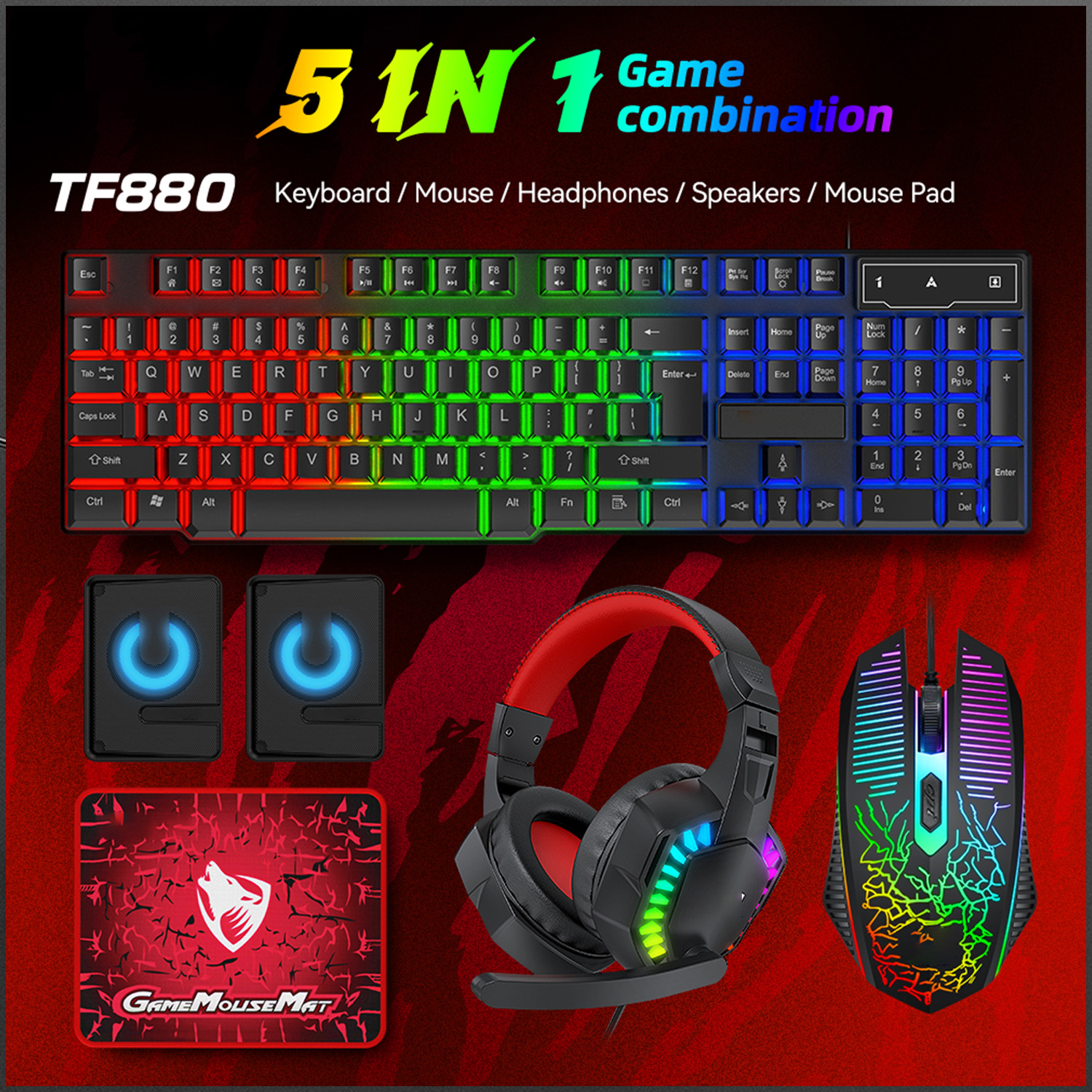 5-in-1 Set Gaming Combo Keyboa – обзор и цена Gaming Keyboard And Mouse Set