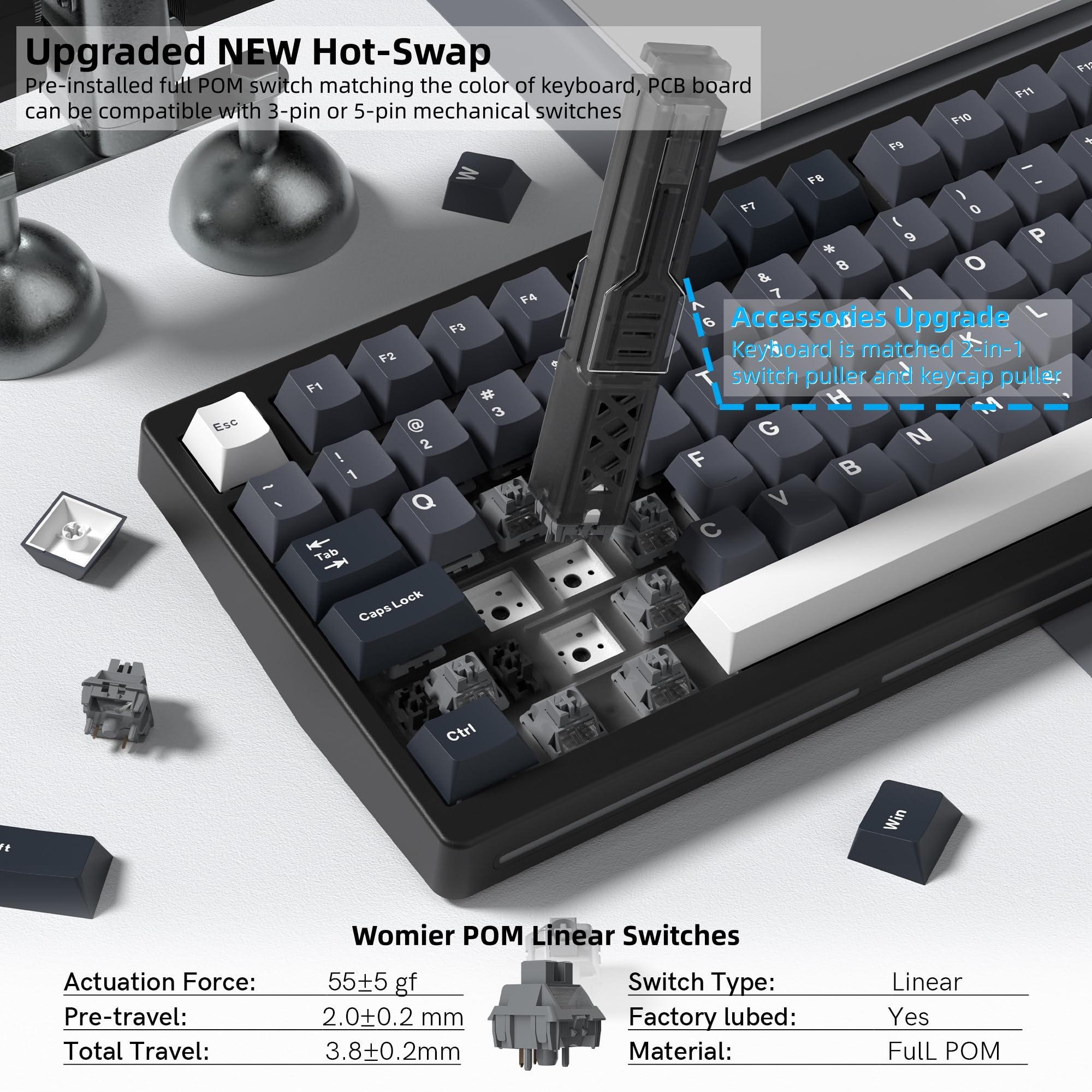Womier MT75 Wireless Mechanica – обзор и цена Gaming Keyboard Thocky
