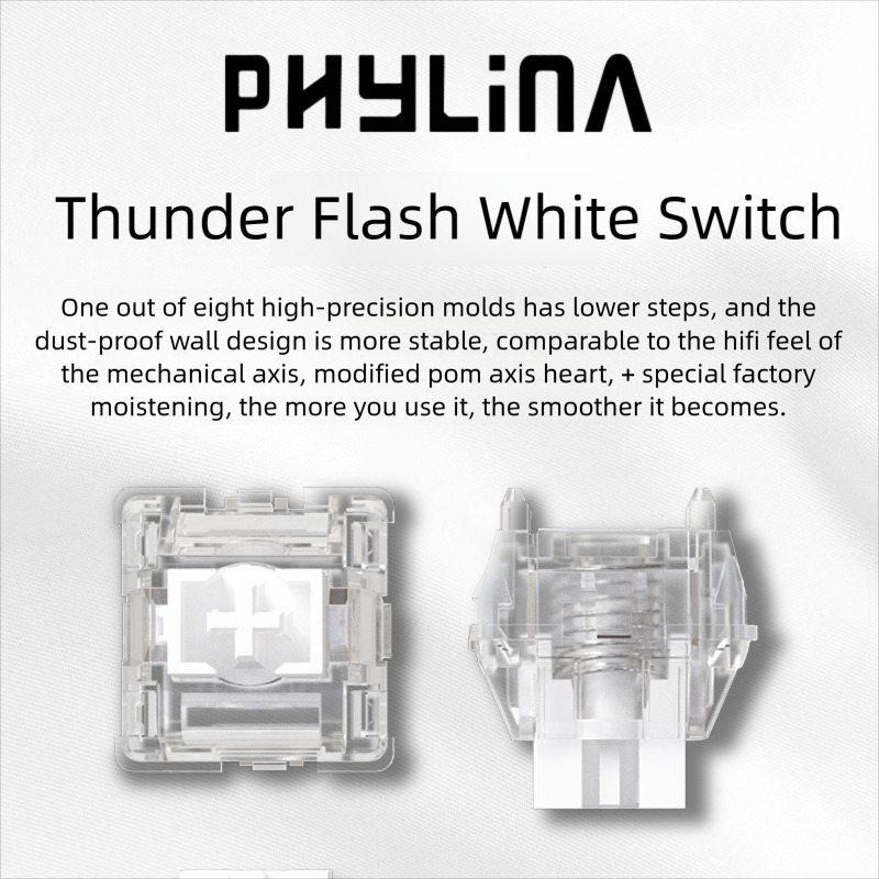 PHYLINA ThunderFlash White Mag – обзор и цена Keyboard Gaming Transparent